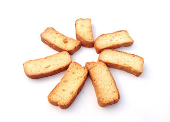 Slice of the bread isolated over the white background