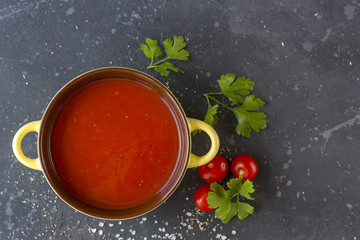 Traditional spanish cold vegetabl soup Gazpacho.