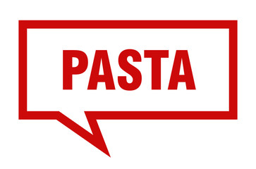 pasta sign. pasta square speech bubble. pasta