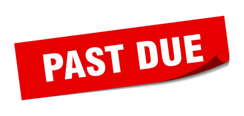 past due sticker. past due square isolated sign. past due