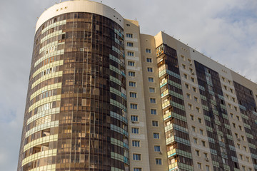 Astana, Kazakhstan - 11. 06. 2019: Walking through the city with a camera and photographs of various skyscrapers. The new capital of Kazakhstan is Astana.