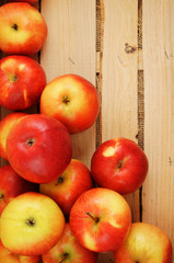 Apples in wooden box