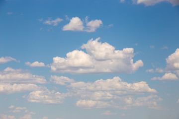 Clouds in the bright sky in the summer