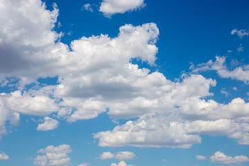 Clouds in the bright sky in the summer