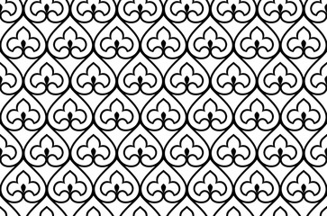 Flower geometric pattern. Seamless vector background. White and black ornament. Ornament for fabric, wallpaper, packaging. Decorative print