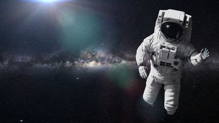 Obraz na płótnie Canvas astronaut in outer space (3d illustration, elements of this image are furnished by NASA)