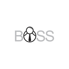 Fototapeta premium text boss people symbol logo vector