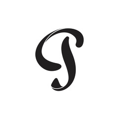 Fototapeta premium letter gj 3d curves gradient flat logo vector