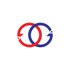 Fototapeta premium letters ge circle arrow colorful logo vector