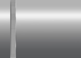 Naklejka premium Silver metallic background with dotted vertical stripe. Vector illustration.