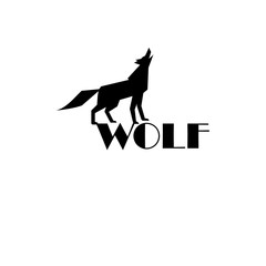 Black wolf vector sign on white background