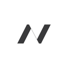 letter n simple geometric logo vector