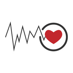 Heartbeat, pulse icon, vector image, flat design