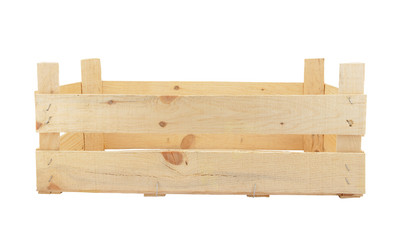 Wooden crate isolated on white background