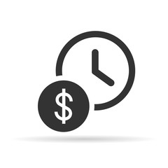 Time is money flat icon. vector illustration