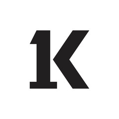letter ik geometric design symbol vector