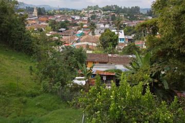 Obraz premium View of Salento from Mirador Alto De La Cruz