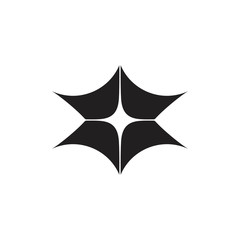 star curves geometric shine logo vector