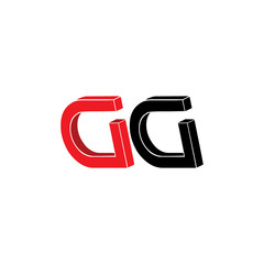Obraz premium letter gg 3d flat logo vector