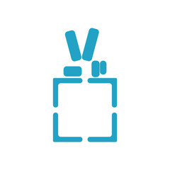 number two frame hand palm decor vector