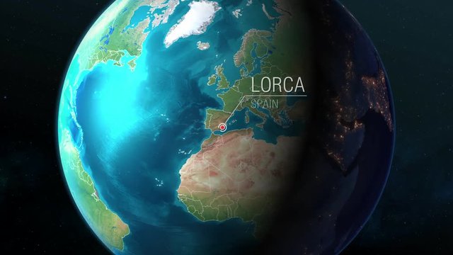 Spain - Lorca - Zooming from space to earth