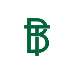 letter tb linked geometric line logo vector