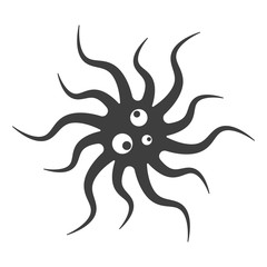 Single icon of virus, bacteria or microbe. Vector on white background