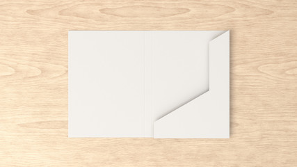 Mockup of blank white cardboard folder