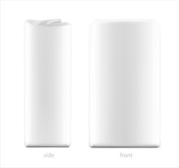 High realistic clean vertical bag mockup. Front and side view. Vector illustration isolated on white background. Easy to use for presentation your product, idea, promo, design. EPS10.