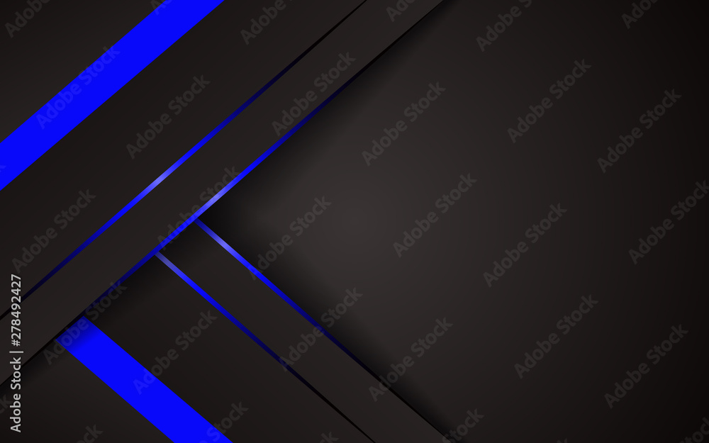 Poster dark abstract modern background texture. overlap layers 3d effect with blue light decoration