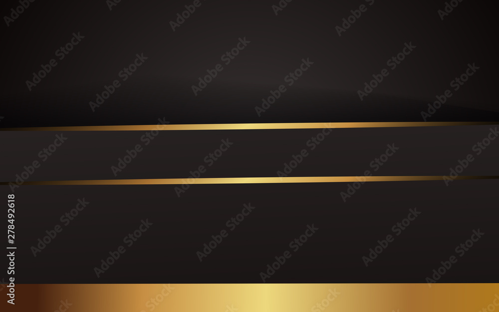 Poster dark abstract modern background texture. overlap layers 3d effect with golden light decoration