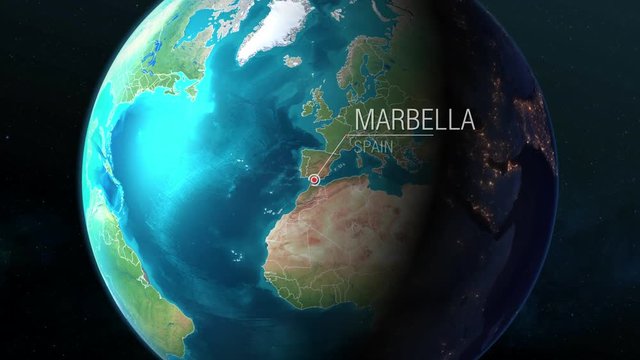 Spain - Marbella - Zooming from space to earth