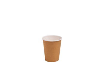 One Paper cups on a white background, isolated