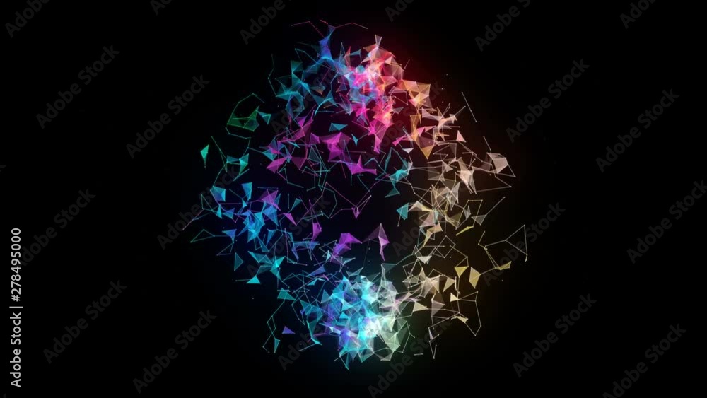 Poster lines connected triangles. network sphere system. digital data plexus technology construction. conne
