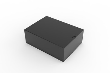 Blank sliding drawer box with thumb cut for branding presentation. 3d render illustration.