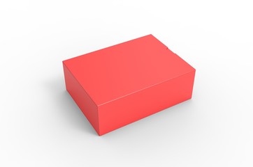 Blank sliding drawer box with thumb cut for branding presentation. 3d render illustration.