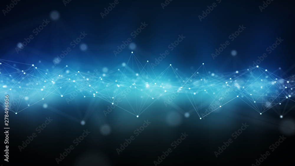 Poster abstract digital network connection blue background 3d rendering
