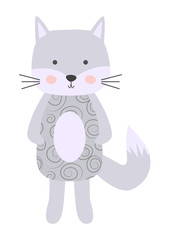 Cute cartoon cat boy in scandinavian style. Childish print for nursery, kids apparel,poster, postcard.