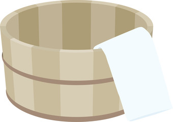 お風呂用の木製の桶