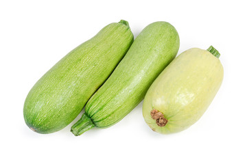 Different vegetable marrows on a white background