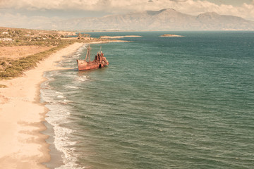 The famous shipwreck near Gythio Greece