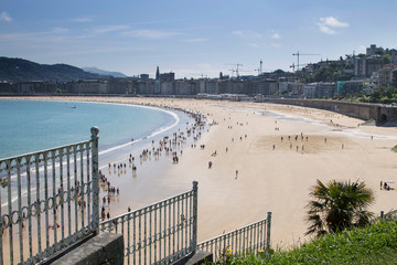 shell beach in san sebastian, donostia, guipuzcoa, spain