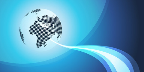 Global Networks, Business and Trading Design Concept with Wavy Lines and Earth Globe - Vector Template for Your Business 