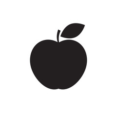 Apple Icon isolated on white background. Black and white apple symbol flat style for your web site design and logo, app, UI. Vector illustration