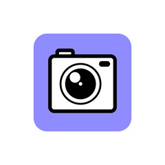 Camera Icon isolated on white background. Black and white photo symbol flat style for your web site design and logo, app, UI. Vector illustration