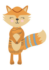 Baby print with little fox, Scandinavian style. Hand drawn graphic, typography poster, card, label, flyer, page, banner, baby wear, nursery.