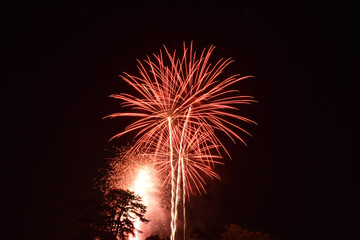 Colorful fireworks celebration France pyrotechnics