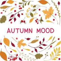 Autumn mood flat vector social media banner template