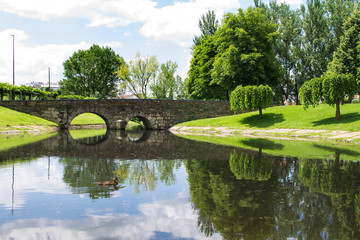 landscape of gardens in monforte de lemos, lugo, galicia, spain