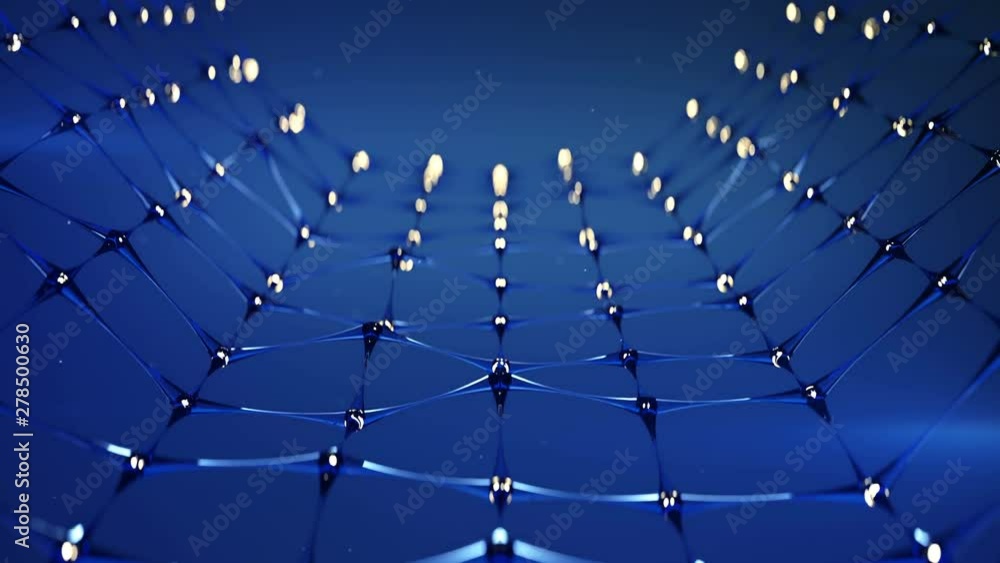 Poster blue transparently technology grid. futuristic sci-fi concept. abstract 3d rendering with dof. seaml